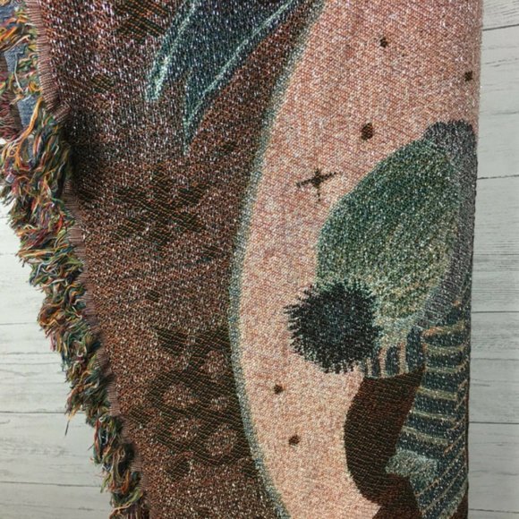 Make a wish Snowman & Child Tapestry Afghan blanket - Picture 4 of 4